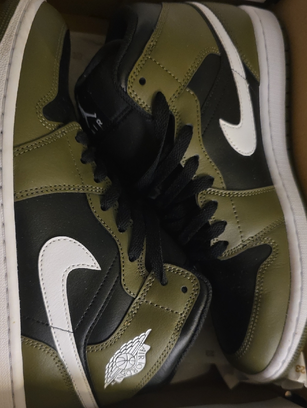 Nike Olive Green Black White Air Jordan 1 Mid